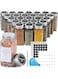FUFU 24 Pcs Spice Jars with Labels - Glass Spice Jars with Shaker Lids, Minimalist Spice Labels Stickers, Collapsible Funnel, 4oz Seasoning Containers Bottles for Spice Rack, Cabinet, Drawer
