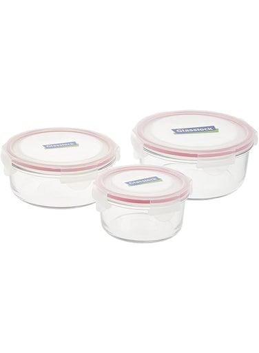 Glasslock Round set 3pc(405ml+720ml+950ml)