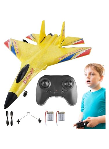 Foam Airplane   Remote Control with LED Light   Fun, Outdoor Flying Toys with Automatic Balance Gyro, Model Plane Toy Gift for Boys