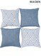 Decorative Throw Pillow Covers , Set of 4 Square Couch Pillows Linen Cushion Cover , suitable for Couch Sofa Living Room , Linen material, skin friendly and soft , breathable and comfortable , 45x45CM , Blue .