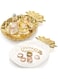 NALACAL 2 Pack Ceramic Jewelry Dish Tray, 5.4" Decorative Ring Dish Jewelry Plate Holder, Large Capacity Trinket Dish Gifts for Woman, Mom, Friends, White &amp; Gold Pineapple