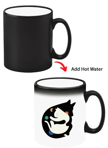 Color Changing Heat Sensitive Ceramic Mug, Image Revealed When HOT Liquid is Added! More Hugs
