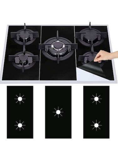 Gas Stove Covers, 21.1 X 10.6 Reusable Non Stick Gas Range Protectors, 3 Pcs 0.5mm Thickened Gas Stovetop Liners, Easy to Clean &amp; Heat Resistant for Kitchen Cooking