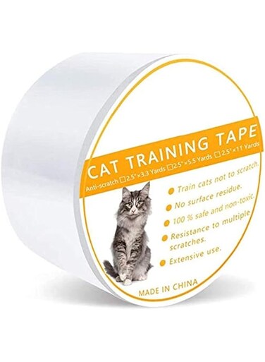 Cat Scratch Clear Double-Sided Deterrent Tape pad sheet,Furniture Protector, Residue, Clear Double Sided Anti Scratch Cat Deterrent Training Tape, Cat Sticky Paws Tape (4Inch*11Yards)