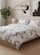 Home Single size 4 Pcs 1 Duvet cover 160x210cm 1 Fitted sheet - 100*200+30cm, 2 Pillow cases - 50*75cm. (Comforter Cover Set) Marble Design White And Black