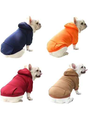 4 Pack Dog Fall Clothes Dog Hoodie Blank Puppy Sweaters for Small Dogs Boy Male Girl for Dog Pet Winter Dog Clothes Warm Sweatshirt Coat (Style 1, XS)