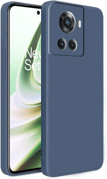 Oneplus 10R Case Cover Rubberised Matte Soft Silicone TPU with Camera Protection Flexible Back Case Cover for Oneplus 10R 5G (Blue)