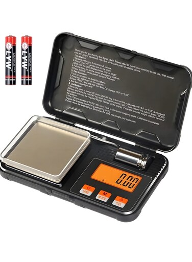 Digital Scale 200G X 0.01G GRAM Scale With Pocket Size, 50G Calibration Weight,6 Units Conversion, Lcd Back-Lit Display, Use For Jewelry/Medicine/Food/Powder/Coin