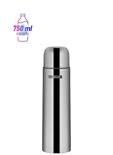 Stainless Steel Vacuum Bottle 750ML &acirc;&euro;&ldquo; Double Wall Insulated Water Bottle with Protruding Lid, Keeps Drinks Hot 18H &amp; Cold 24H, Leak-Proof, Wide Mouth, Durable Flask for Travel, Office &amp; Outdoor Use Silver 750ml