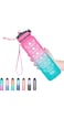 Water Bottle with Times to Drink and Straw, Durable and Leakproof Water Bottles Motivational with Time Marker, Tritan, BPA Free Sports Water Bottle for Fitness, Gym and Outdoor   1L