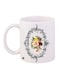 Floral Printed Coffee Mug White/Grey/Pink 11ounce