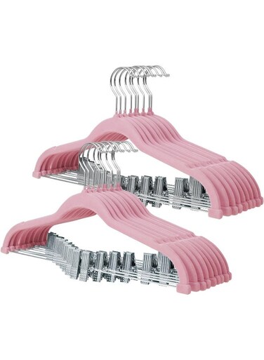 Velvet Skirt Hangers With Movable Clips, Non-Slip Felt Pants Hangers, Space-Saving Clothes Hangers For Coats, Shirts, Trousers, Dresses, Skirts