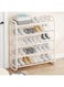 5 Tier Shoe Rack, Shoe Organizer, Metal Shoe Storage Organizer,Space-Saving Boots Storage Shelf for Living Room, Entryway Hallway And Closet up to 25 Pairs Shoes (White 01)