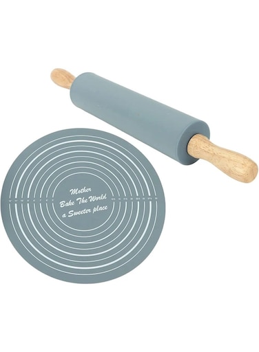 Baking Mat for Pastry with Measurement Circles &acirc;&euro;&ldquo; Non-Stick Dough Rolling Pad, Heat Resistant Reusable Kneading Surface for Bread, Pizza &amp; Cookies