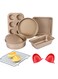 Nonstick Bakeware Set 7 PCS Baking Pans Set- Pizza Tray, Round/Square Pans, Loaf Pan, 6-Cup Muffin Pan Carbon Steel Baking Trays Oven Trays for Bakers Beginners with Rack &amp; Mitts (Golden)