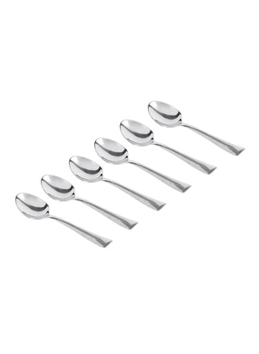 Box 6-Piece Vivante Tea Spoon Set Silver 14 x 4cm