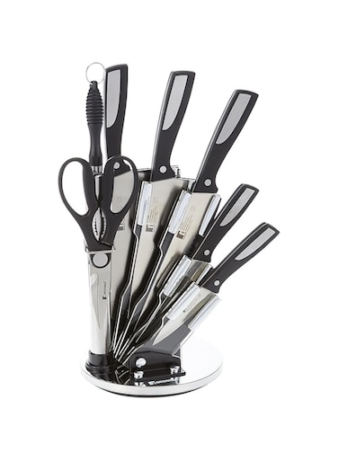 Bergner Resa 8 Pcs Knife Set, Stainless Steel, Black, BG3949