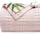 Bamboo Cotton Waffle Blanket, Queen Size (228 cm x 228 cm) for Couch, Bed, Snag Proof for Spring Summer Lightweight Breathable, Pink