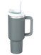 40oz Stainless Steel Vacuum Insulated Travel Tumbler with Lid &amp; Straw &acirc;&euro;&ldquo; Double Wall Thermal Mug for Cold &amp; Hot Drinks, Leakproof Reusable Water Bottle &acirc;&euro;&ldquo; Dark Grey Quartz