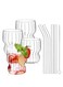 Set of 4- 320ML Ripple Drinking Glasses with Straws