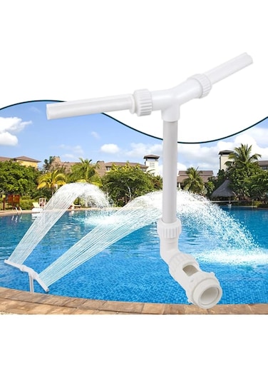 Oasisgalore Water-Fountain Dual Spray Swimming-Pool-Accessories - Upgrade above/Inground Waterfall Cooler, Adjustable 2 in 1 Nozzle, High Pressure Pond Aerator, Garden Sprinkle Feature Outdoor D&eacute;cor