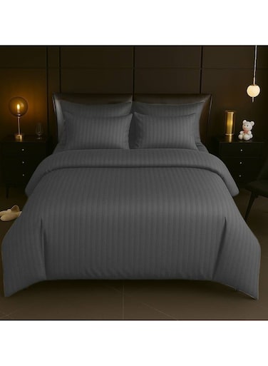 6-Piece Duvet Cover Set &acirc;&euro;&ldquo; Includes 1 Duvet Cover, 1 Fitted Sheet &amp; 4 Pillowcases &acirc;&euro;&ldquo; King/Queen/Single Sizes, Color Grey