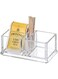 Tea Bag Organizer Storage Box, Clear Acrylic Two Lattices Tea Bags Holder Coffee Sugar Bag Case, Guest Room Storage Boxes, Tea Storage Chest Case, Tea Bag Sorter for Any Home Restaurant Office (Clear)