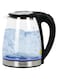 Electric Kettle1.8L Transparent Glass Kettle Stainless Steel Tea Kettle 1500W Fast Boiling Water Heater,BPA-Free Hot Water Boiler with Auto Shut-Off,Easy to Clean,LED Indicator,Perfect for Home,Office