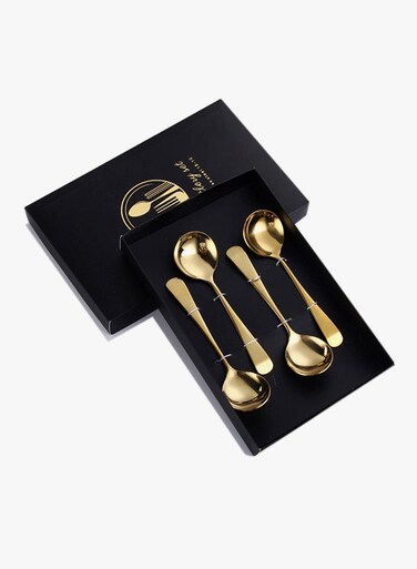 4-Piece Stainless Steel Spoon Set Gold