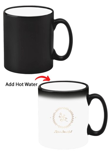 Colour Changing Heat Sensitive Magic Mug - Add Hot Tea or Coffee Life Is Beautiful For Home Office Gift Kids Men Women