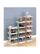 7-Tier Plastic Shoe Rack Tall Narrow Design 16 * 24 * 17.5cm, Multi-Use Lightweight Space-Saving Fabric Storage Organizer Hallway Entryway Living Room Bedroom Stackable Free Standing (7)