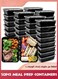 Meal Prep Containers,50Pack 1000ML Food Prep Containers With Lids,Disposable To Go Containers,Plastic Food Storage Containers With Lids,BPA Free,Stackable,Microwave Safe