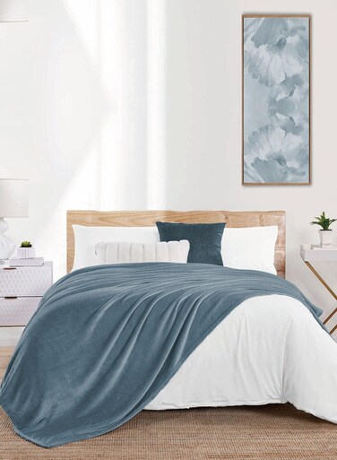 Fleece Blanket Single Size(170 X 200 CM) Super Soft Throw Blanket With 300 GSM Best Lightweight Warm Plush Throws For Bed, Sofa,Couch And Camping,Mist Blue