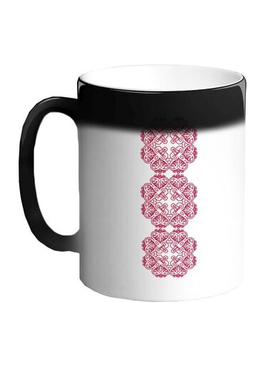 Vertical Designed Printed Colour Changing Coffee Mug Black 11ounce