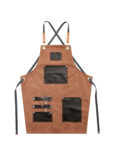 BingWS Aprons Apron Male and Female Barista Work Apron Adjustable Neckband Kitchen Chef Apron Professional Quality Apron (Color : Brown, Size : 60 * 80cm)