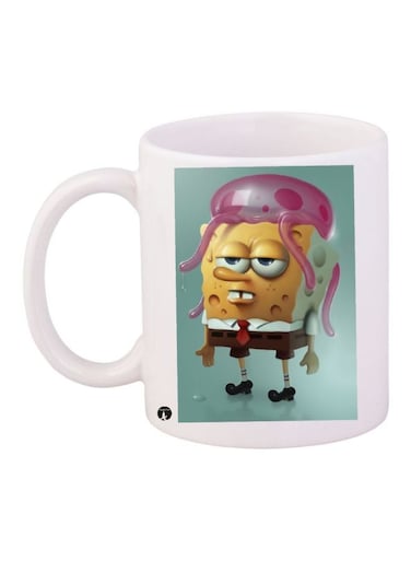 SpongeBob SquarePants Printed Coffee Mug White/Green/Yellow