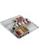 mDesign Expandable Plastic Deluxe Spice Rack, Drawer Organizer for Kitchen Cabinet Drawers, 3 Tier Slanted for Spice Jars, Food Seasoning Bottle Storage, Ligne Collection - Smoke Gray