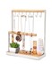 Diylove Jewelry Organizer Display Stand Holder with Wooden Ring Tray and Hooks Storage Necklaces Bracelets, Rings, Watches Metal Desk Organizer Stand (StyleA)