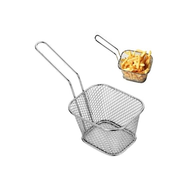 5-pack mini stainless steel fry baskets&mdash;perfect for serving fries, snacks, and small fried foods