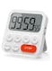 SYOSI Timer, Kitchen Timer, Timer for Kids, Digital Timer for Cooking, Egg Timer, Magnetic Timer Clock with Large LCD Display for Classroom, Bathroom, Baking, 3 Levels Volume, Shortcut Setting (White)