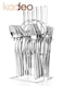 24PCS Cutlery Set with Holder, Stainless Steel Flatware Set Rack, Dishwasher Safe Silverware Set with stand, Hanging Utensils Set Service for 6, Eating Tableware Set Include Fork Knife Spoon