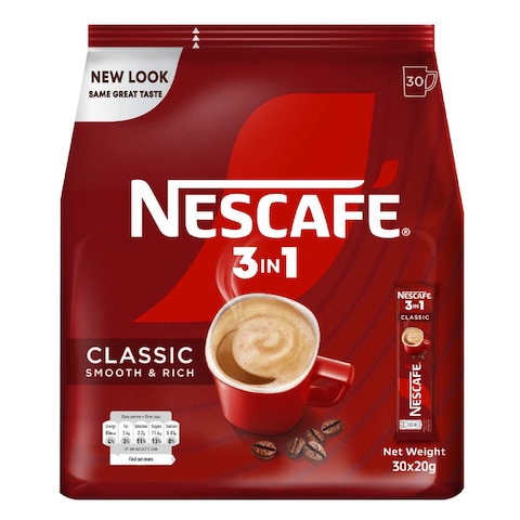 Nescafe Classic 3In1 Instant Coffee, 20g Pack of 30