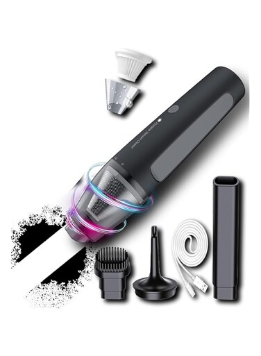 NALACAL Cordless Handheld Vacuum Cleaner, Mini Car Vacuum with Powerful Suction, Portable Dust Collector, Hand Vacuum Cordless Dry Wireless Portable Vacuum for Car/Home/Office, Black.