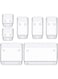 Zeinwap Drawer Organizer Set Dresser Desk Drawer Dividers,Multipurpose Plastic Storage Bins For Makeup Dresser Kitchen Office (7 Pcs, Transparent)