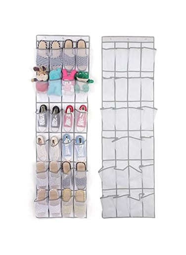 24 Pocket Shoe Bag Door Hanging Organizer Rack Wall Bag Storage Closet Holder