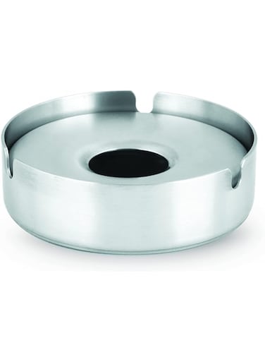 Kedge Stainless Steel Shiny Finish Stackable Rd Ashtray With Undercover, 10 cm X 3.5 cm Size