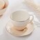 Home Beige Porcelain Tea Cup and Saucer Set
