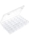 TERRIFI 36 Grids Clear Plastic Organizer Box with Adjustable Compartment Dividers, Jewlery Storage Bead Organizer Rock Collection Box for Fishing Tackles Washi Tapes Threads