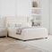 Dusk Duvet Upholstered Large Twin Size Bed (140 X 190 CM) Beige Color