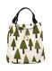 Printed Insulated Canvas Lunch Bag White/Green 23x20x16cm